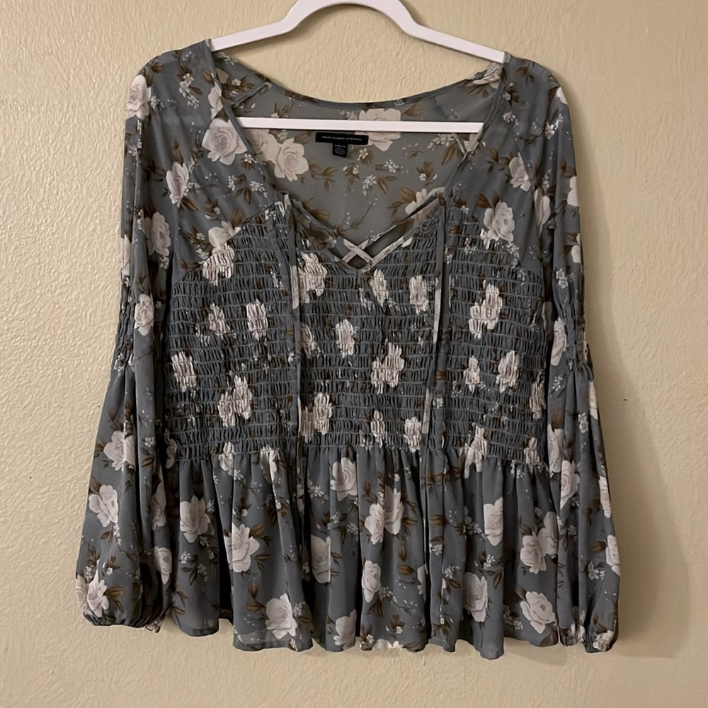 Boho Floral Peplum Fairy Blouse